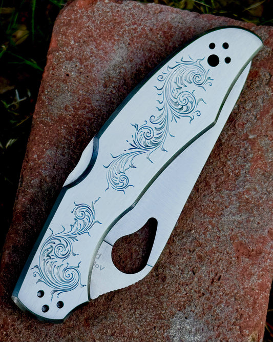 Flare Cut Engraved Byrd Knife